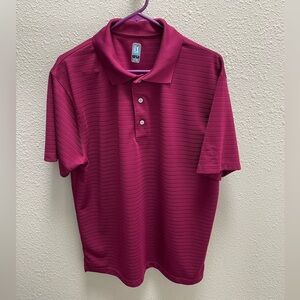 PGA Tour Burgundy Polo Shirt Classic Design Relaxed Fit - EUC